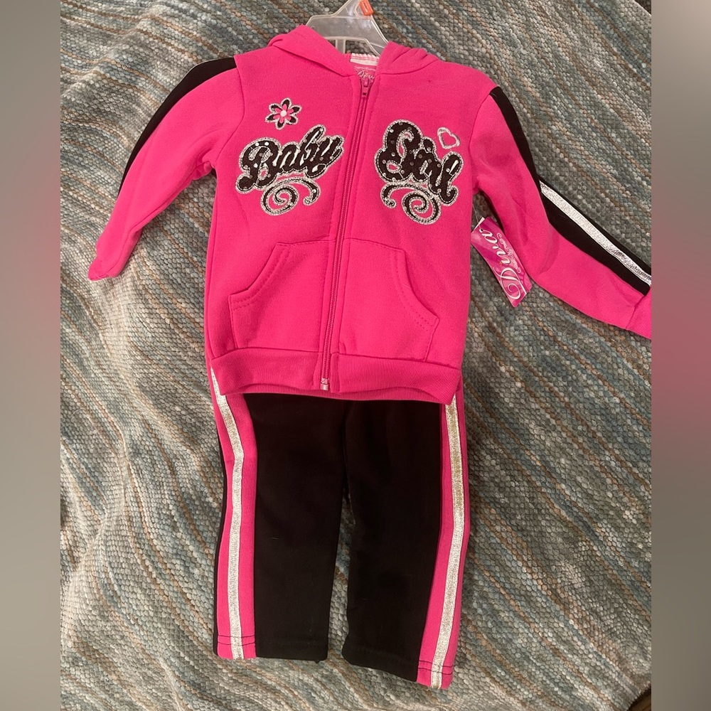 2 piece Sweatshirt with hoodie and Sweatpants. 2T